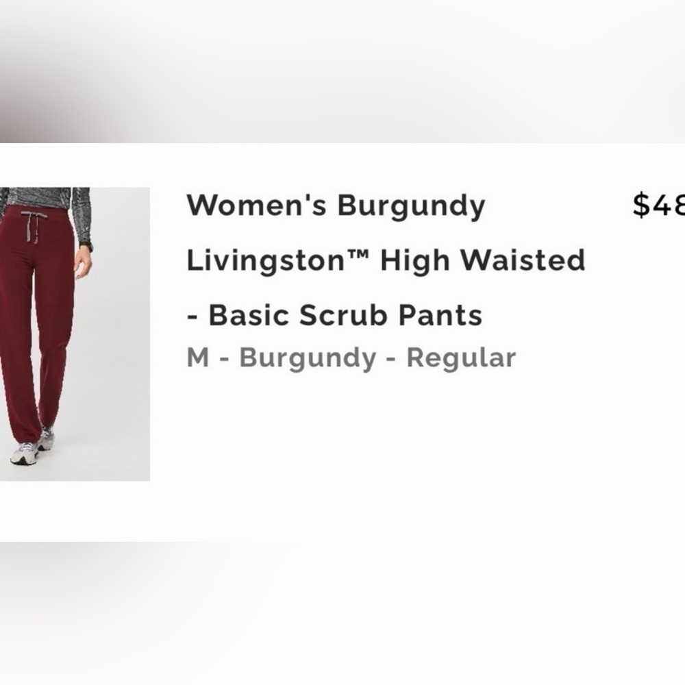 Figs Women's Burgundy Straight Leg Pants